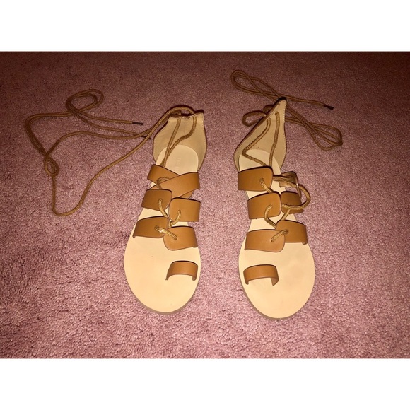 Tan Gladiator Sandals - Picture 2 of 2